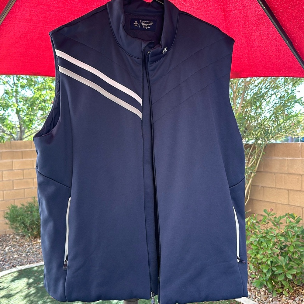 Original penguin full zip golf vest